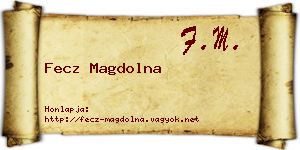 Fecz Magdolna névjegykártya